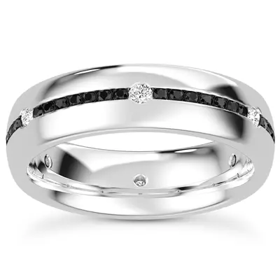 Black-White Contrast Eternity Band (6mm)