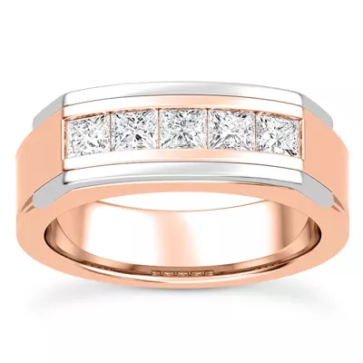 Five-Stone Princess-Cut Channel-Set Band (5mm)