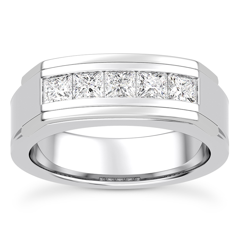 Five-Stone Princess-Cut Channel-Set Band (5mm)