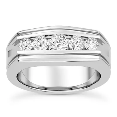 Graduating Round Channel-Set Lab Diamond Band (6.7mm)