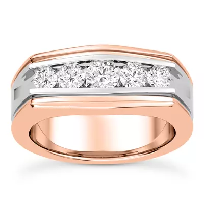 Graduating Round Channel-Set Diamond Band (6.7mm)