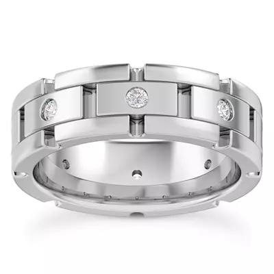 Crater Eternity Wedding Band