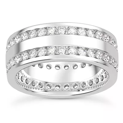 Double Row Lab Diamond Eternity Band (7mm)