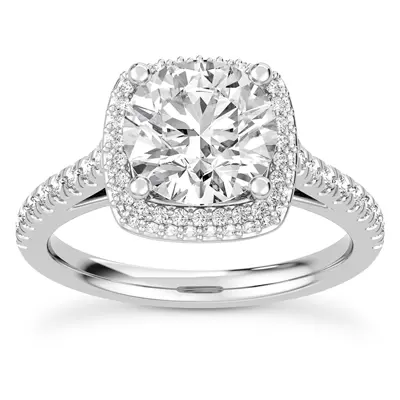 Isolde Double-Beveled Halo Engagement Ring