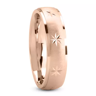 Glia Engraved Compass Star Band (7mm)