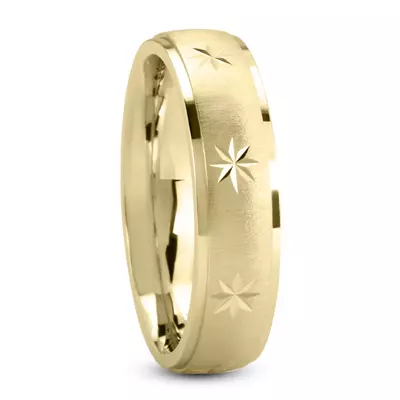 Glia Engraved Compass Star Band (7mm)