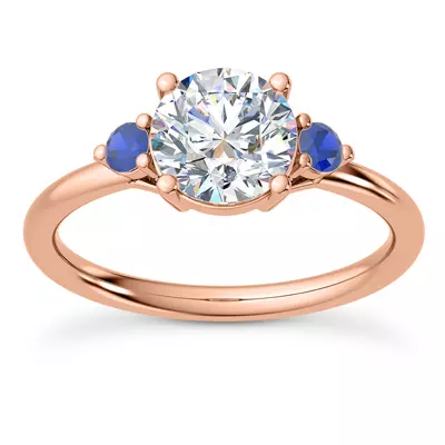 Mavrica Sapphire Three-Stone Engagement Ring
