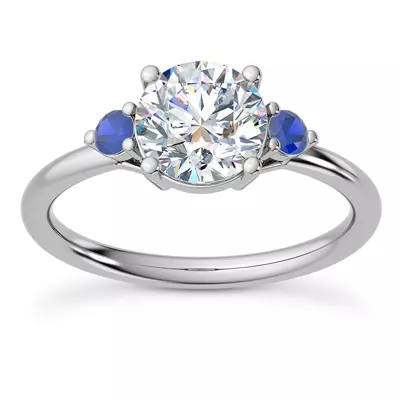 Mavrica Sapphire Three-Stone Engagement Ring
