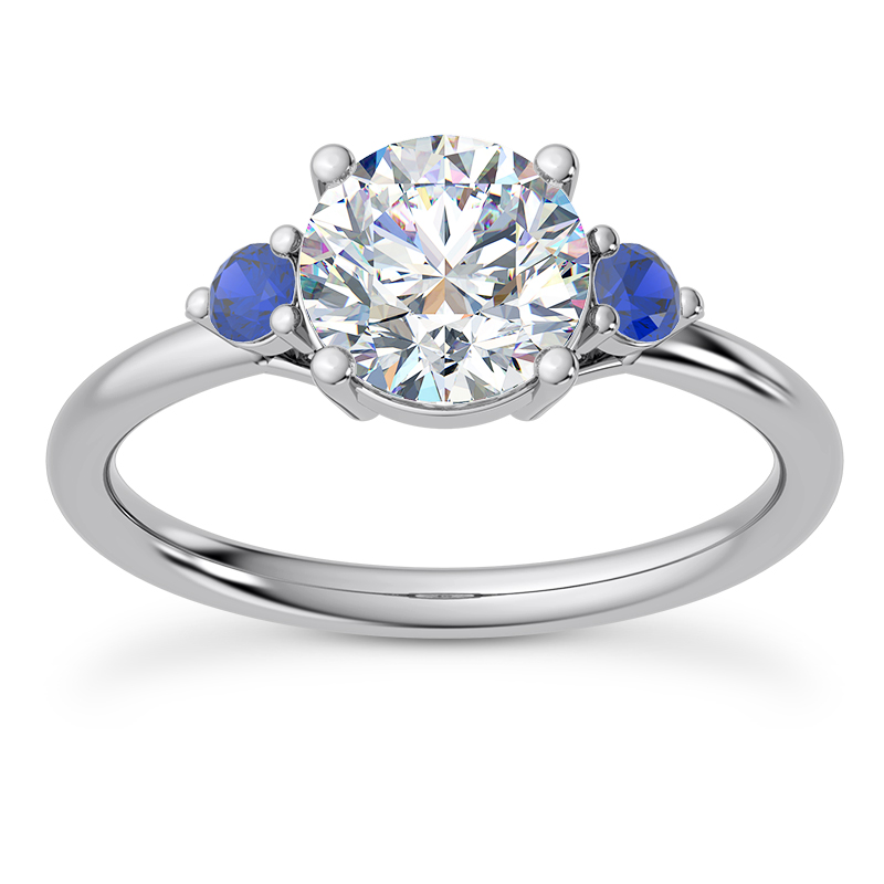 Mavrica Sapphire Three-Stone Engagement Ring