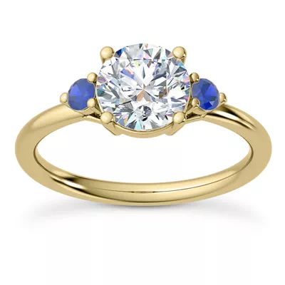 Mavrica Sapphire Three-Stone Engagement Ring