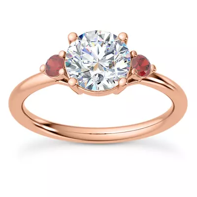 Mavrica Ruby Three-Stone Engagement Ring