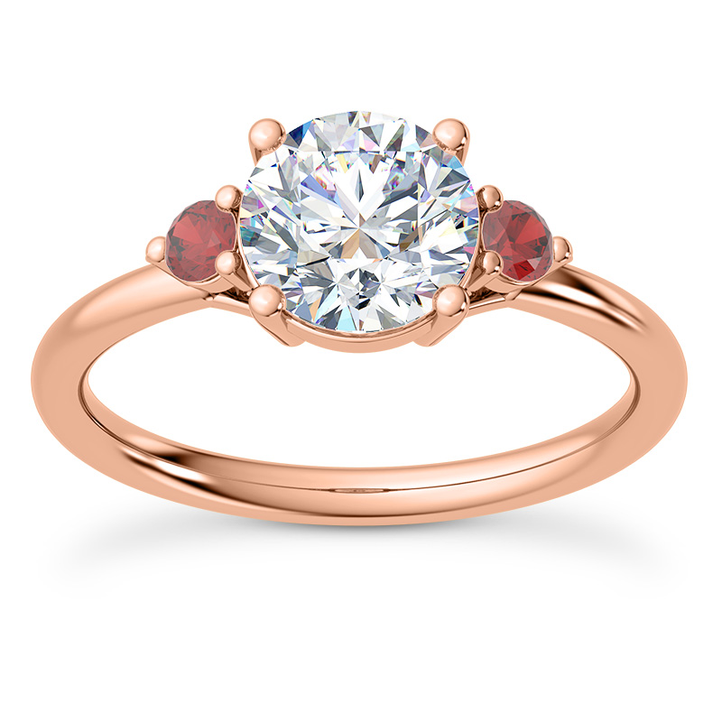Mavrica Ruby Three-Stone Engagement Ring