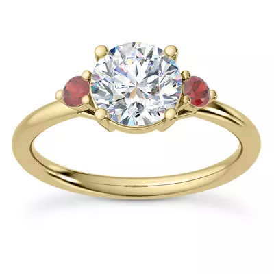 Mavrica Ruby Three-Stone Engagement Ring