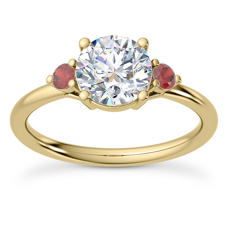 Mavrica Ruby Three-Stone Engagement Ring