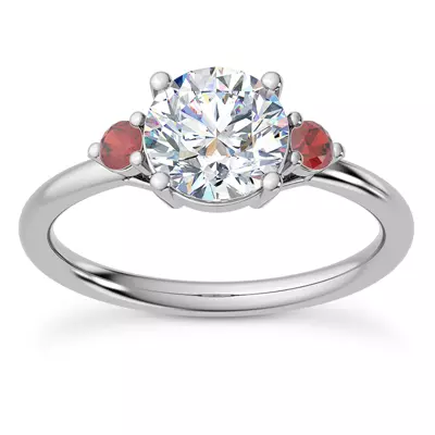 Mavrica Ruby Three-Stone Engagement Ring