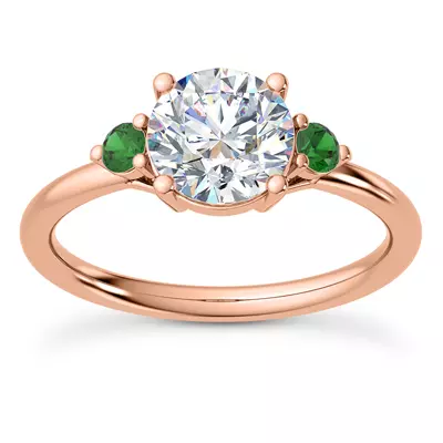 Mavrica Emerald Three-Stone Engagement Ring