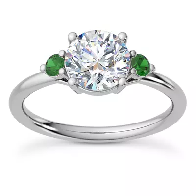 Mavrica Emerald Three-Stone Engagement Ring
