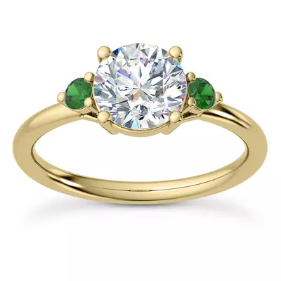 Mavrica Emerald Three-Stone Engagement Ring