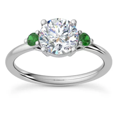 Mavrica Emerald Three-Stone Engagement Ring
