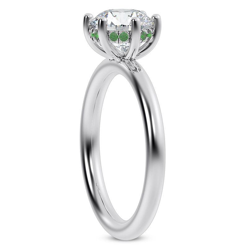 Colore Emerald Hidden Halo Engagement Ring