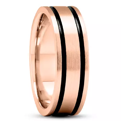 Jana Black Grooved Band (7mm)