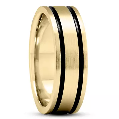 Jana Black Grooved Band (7mm)