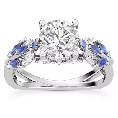 Butterfly And Bee Vine Twist Sapphire Engagement Ring