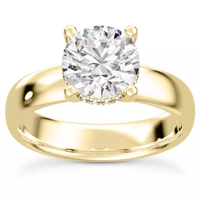 Monaco Wide Hidden Halo Solitaire (4MM)