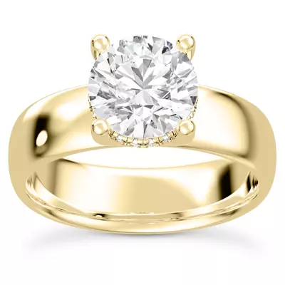 Monaco Wide Hidden Halo Solitaire (5MM)