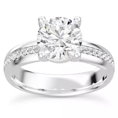 Monaco Wide Pavé Solitaire (4MM)