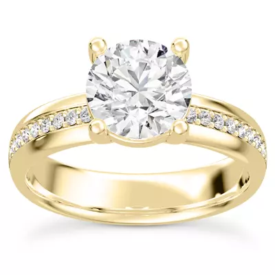 Monaco Wide Pavé Solitaire (4MM)