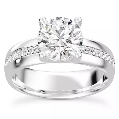 Monaco Wide Pavé Solitaire (5MM)