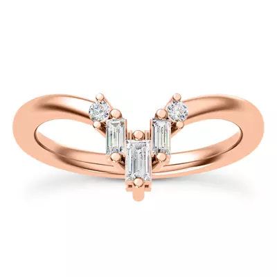 Tia Baguette And Round Chevron Band