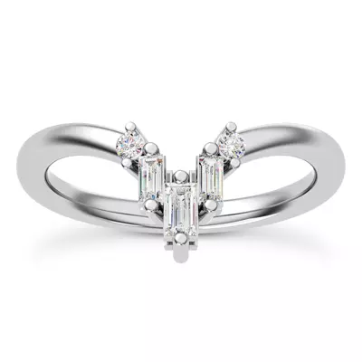 Tia Baguette And Round Chevron Band