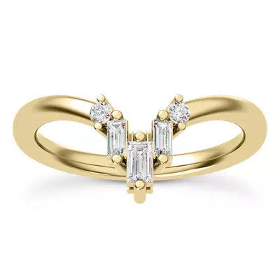 Tia Baguette And Round Chevron Band