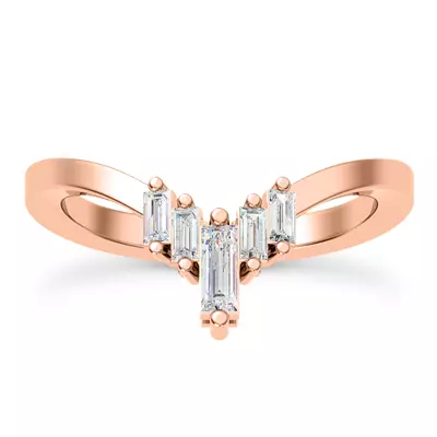 Lyric Baguette Diamond Chevron Band
