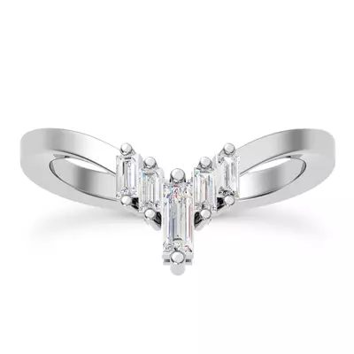 Lyric Baguette Diamond Chevron Band