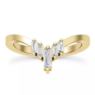 Lyric Baguette Diamond Chevron Band