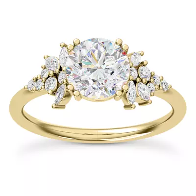 Calla Graduated Mixed-Shape Diamond Engagement Ring