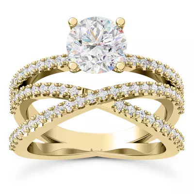 Azra Pavé Crossover Engagement Ring