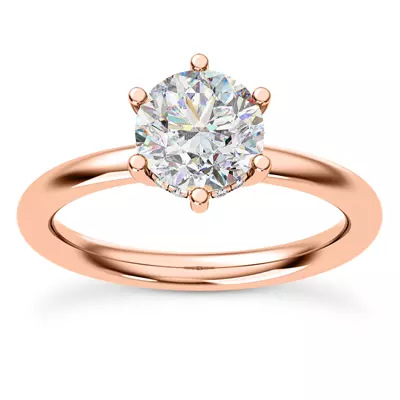 Vesper Six-Prong Hidden Halo Engagement Ring