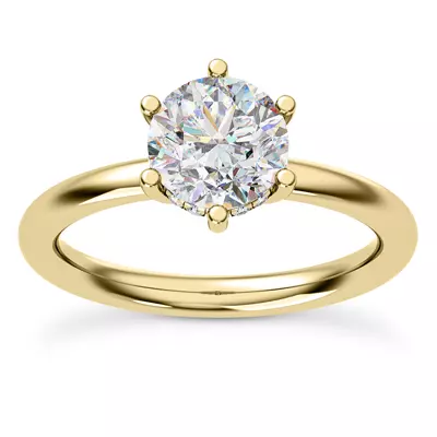 Vesper Six-Prong Hidden Halo Engagement Ring