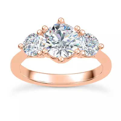 Bryn Trellis Three-Stone Lab Engagement Ring