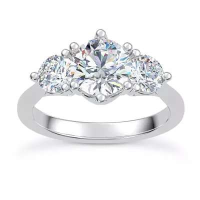 Bryn Trellis Three-Stone Lab Engagement Ring