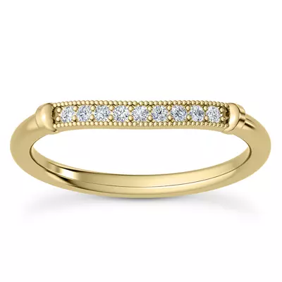 Solaris Beaded Curved Diamond Band