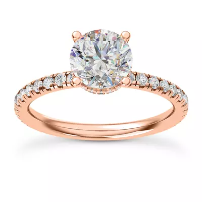 Faye Double Hidden Halo Pave Lab Engagement Ring