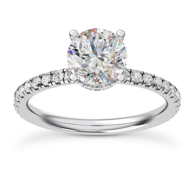 Faye Double Hidden Halo Pave Lab Engagement Ring
