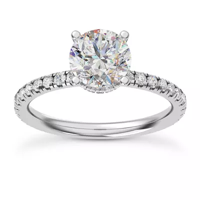 Faye Double Hidden Halo Pave Lab Engagement Ring