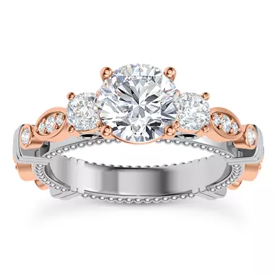 Crater Diamond Engagement Ring