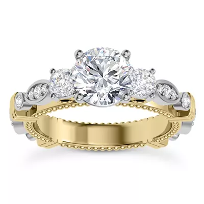 Crater Diamond Engagement Ring